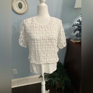 Mixed media lacy top
